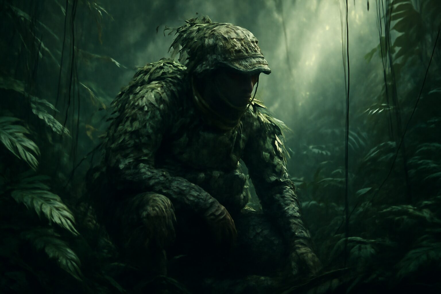 Naked Snake stealthily moving through a dense jungle environment in Metal Gear Solid Delta Snake Eater
